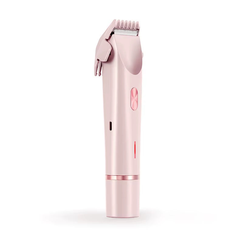 Bikini Trimmer for Women Electric Shaver 2-In-1 Body and Facial Hair Removal Double Head for Pubic Face Underarm Legs