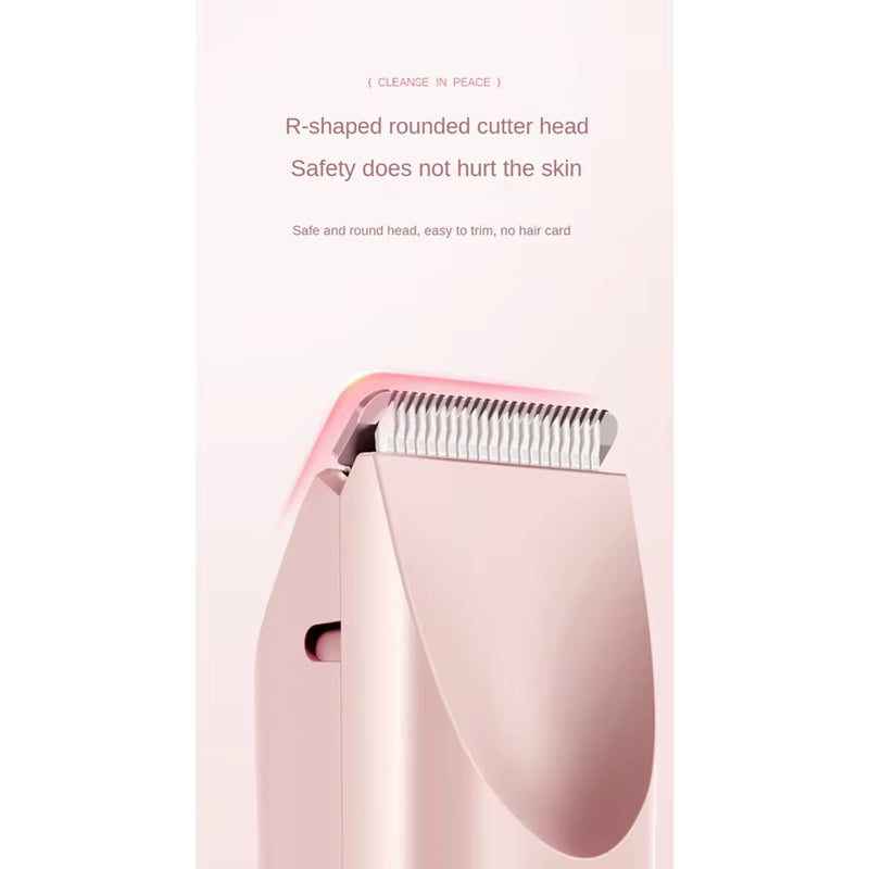 Bikini Trimmer for Women Electric Shaver 2-In-1 Body and Facial Hair Removal Double Head for Pubic Face Underarm Legs